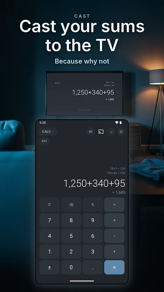 Cast your sums to the TV. Because why not.